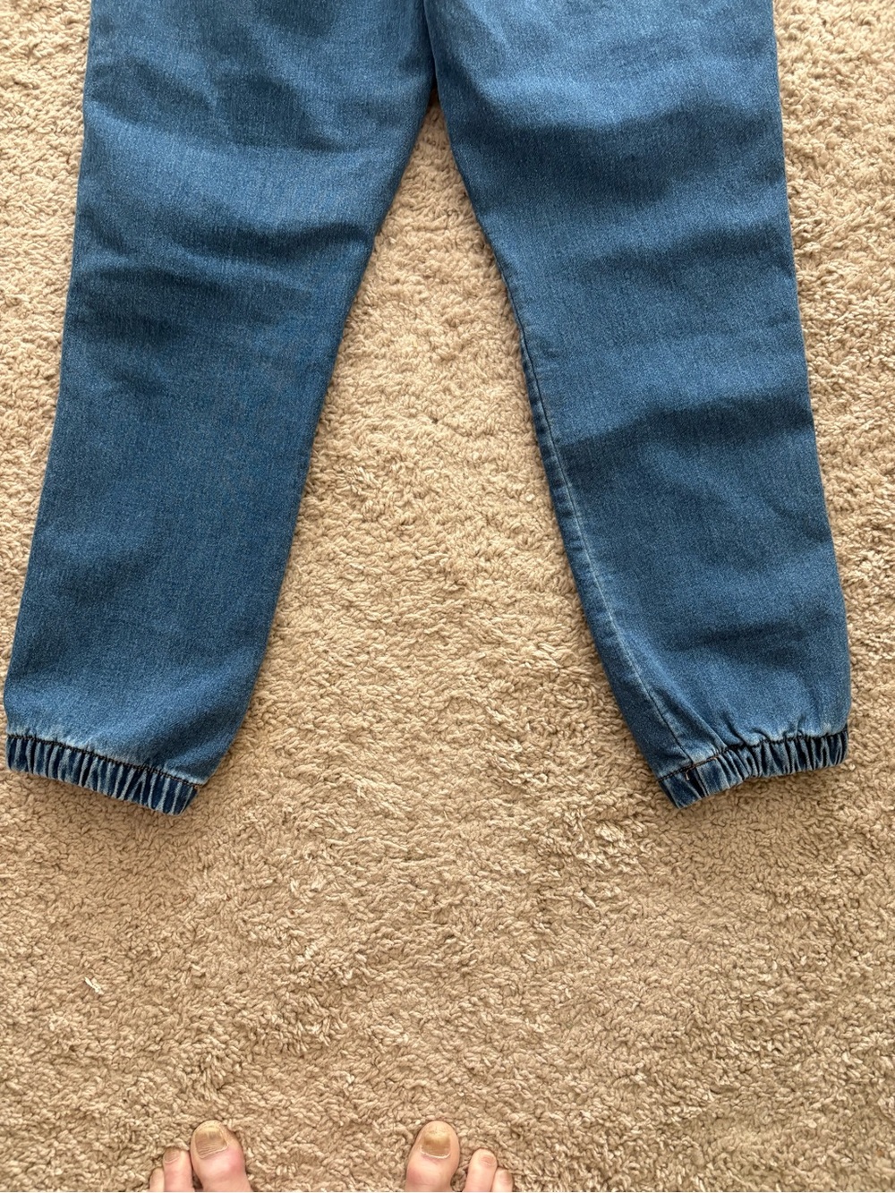Berkley Jensen Women's Sz M pull on Drawstring Jogger Jeans patch pockets - Picture 5 of 9